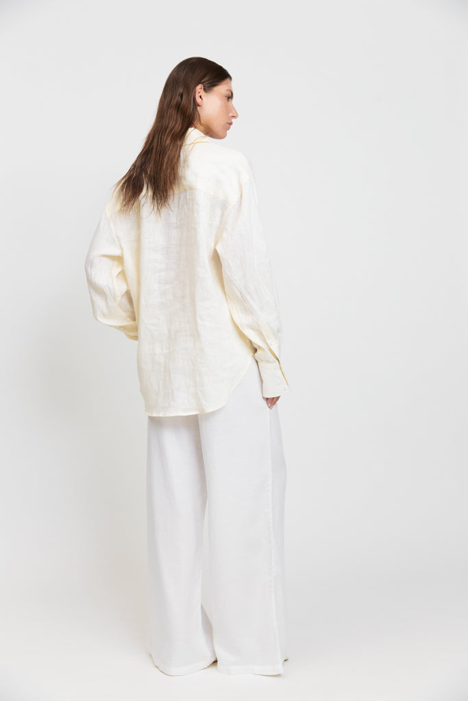 Florence Shirt, Linen - Butter