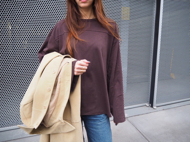 chocolate long sleeve tee, women's, cotton