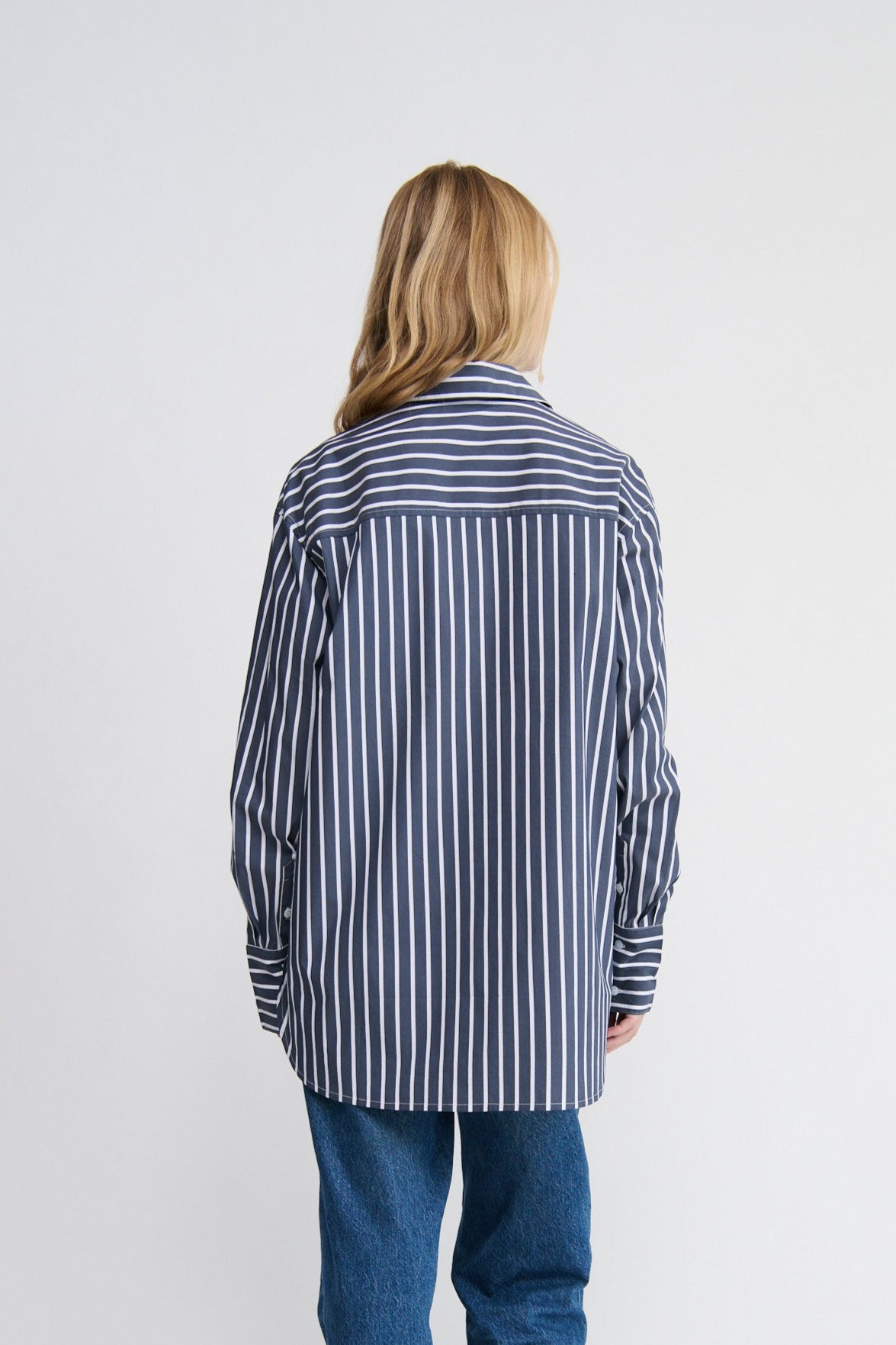 Florence Shirt - Navy/White Stripe
