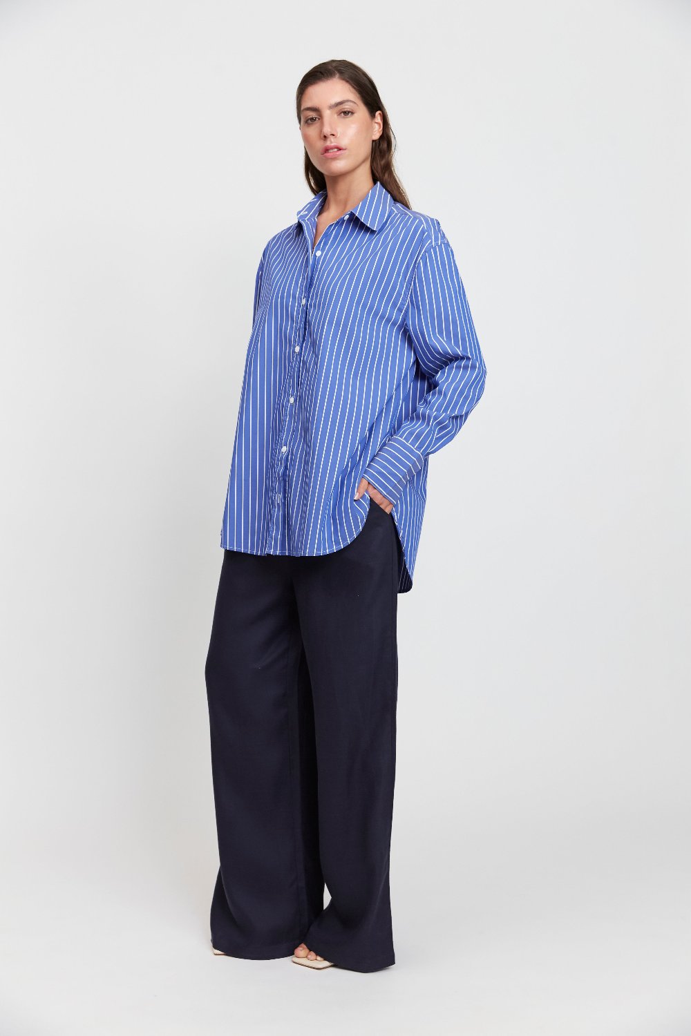 Florence Shirt - Blue and White Stripe