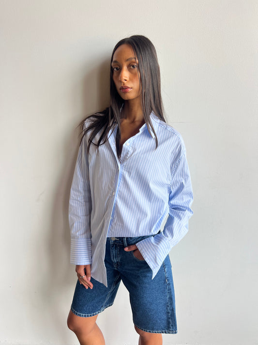 Florence Shirt - Light Blue/White Stripe