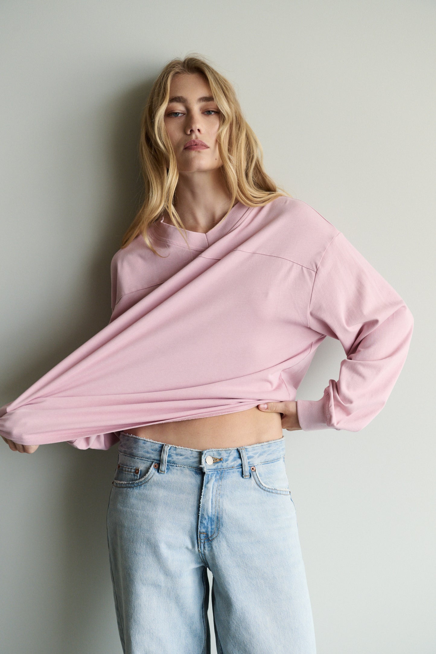 Isola V-Neck L/sleeve Top, Dusty Rose