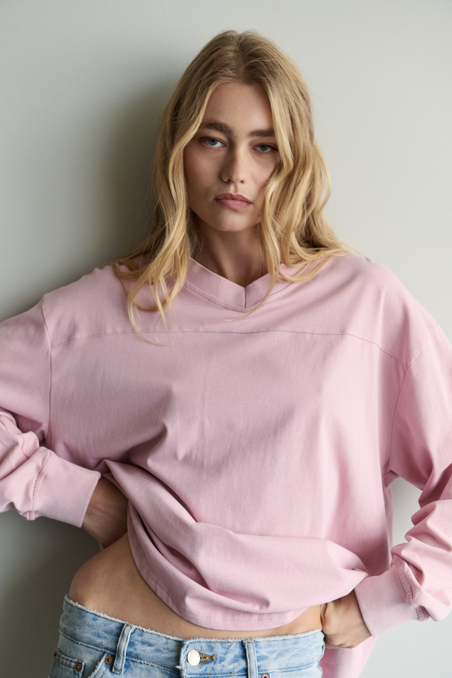 Isola V-Neck L/sleeve Top, Dusty Rose