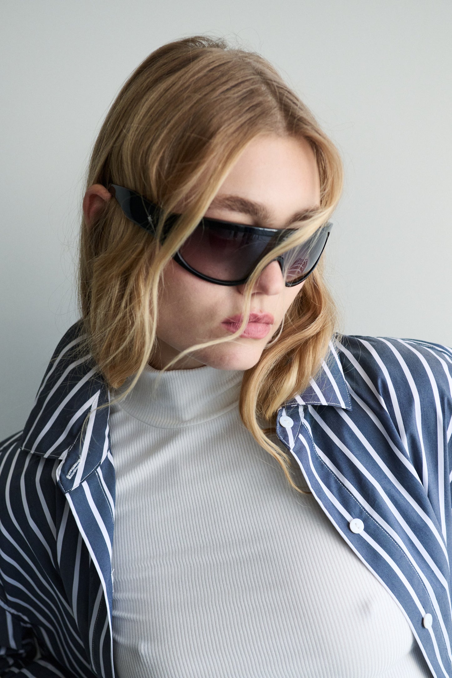 Florence Shirt - Navy/White Stripe