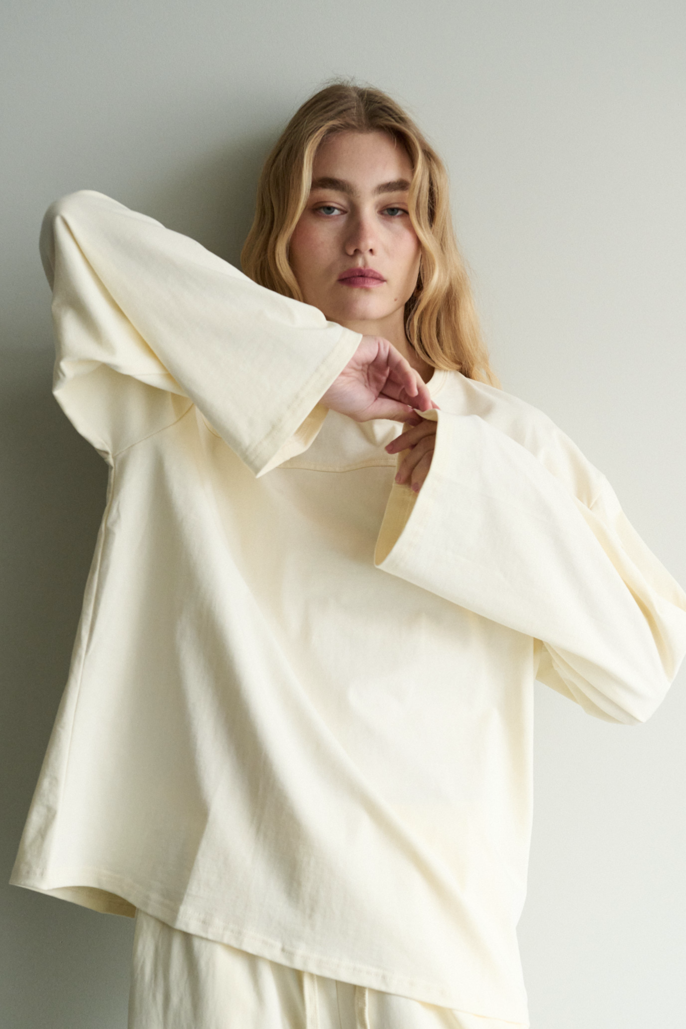 butter long sleeve tee, jersey, bell sleeve