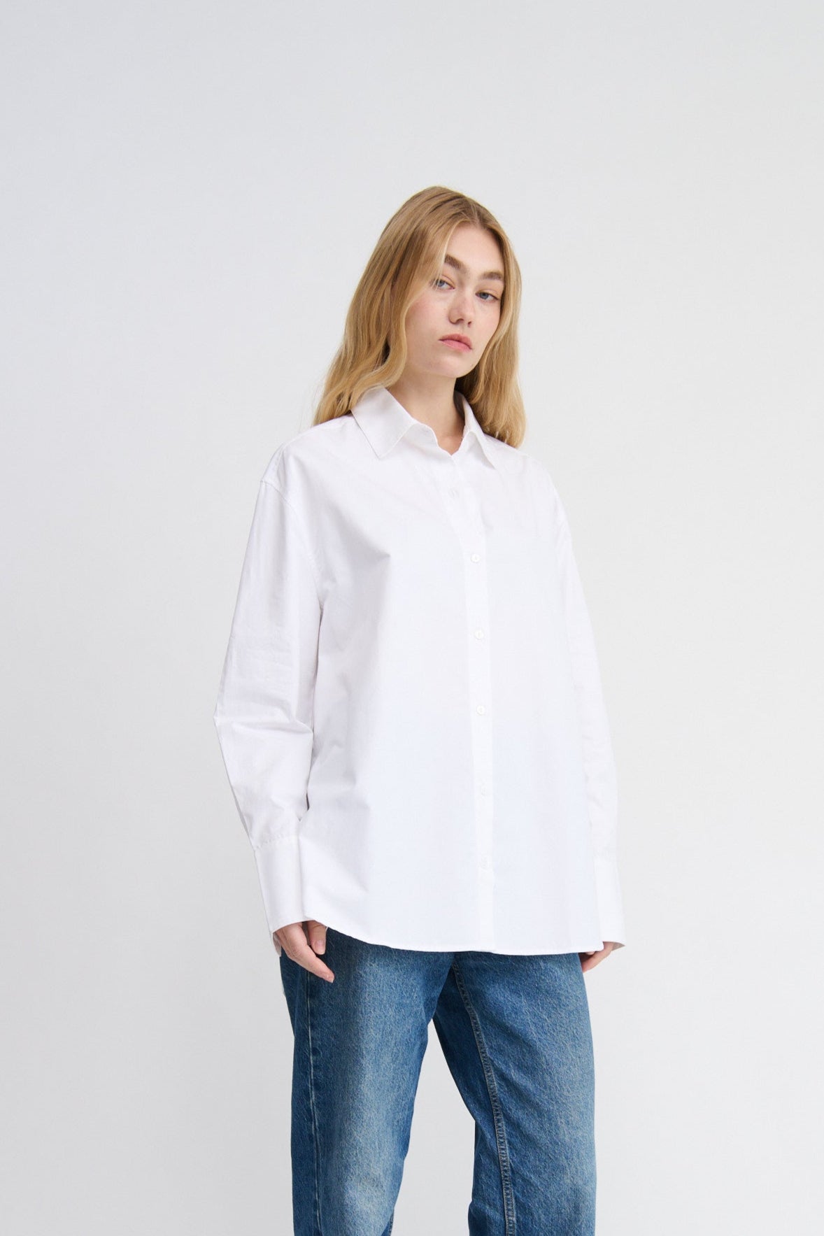 oversized cotton shirt, white