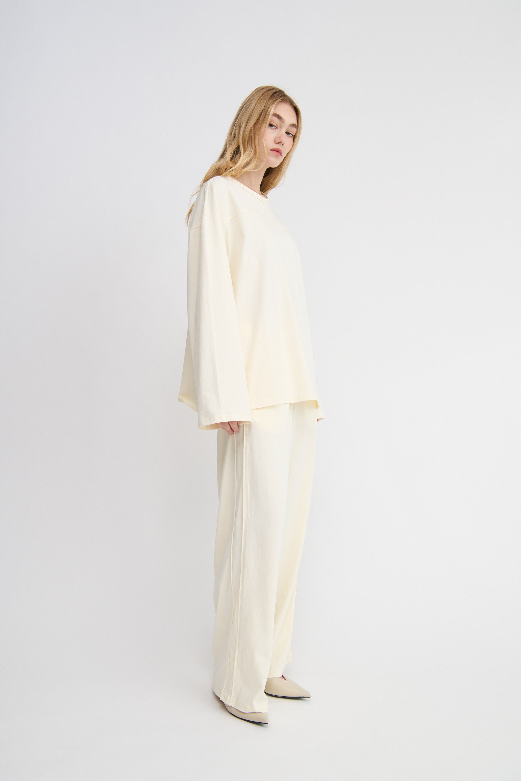 soft yellow cotton track pant