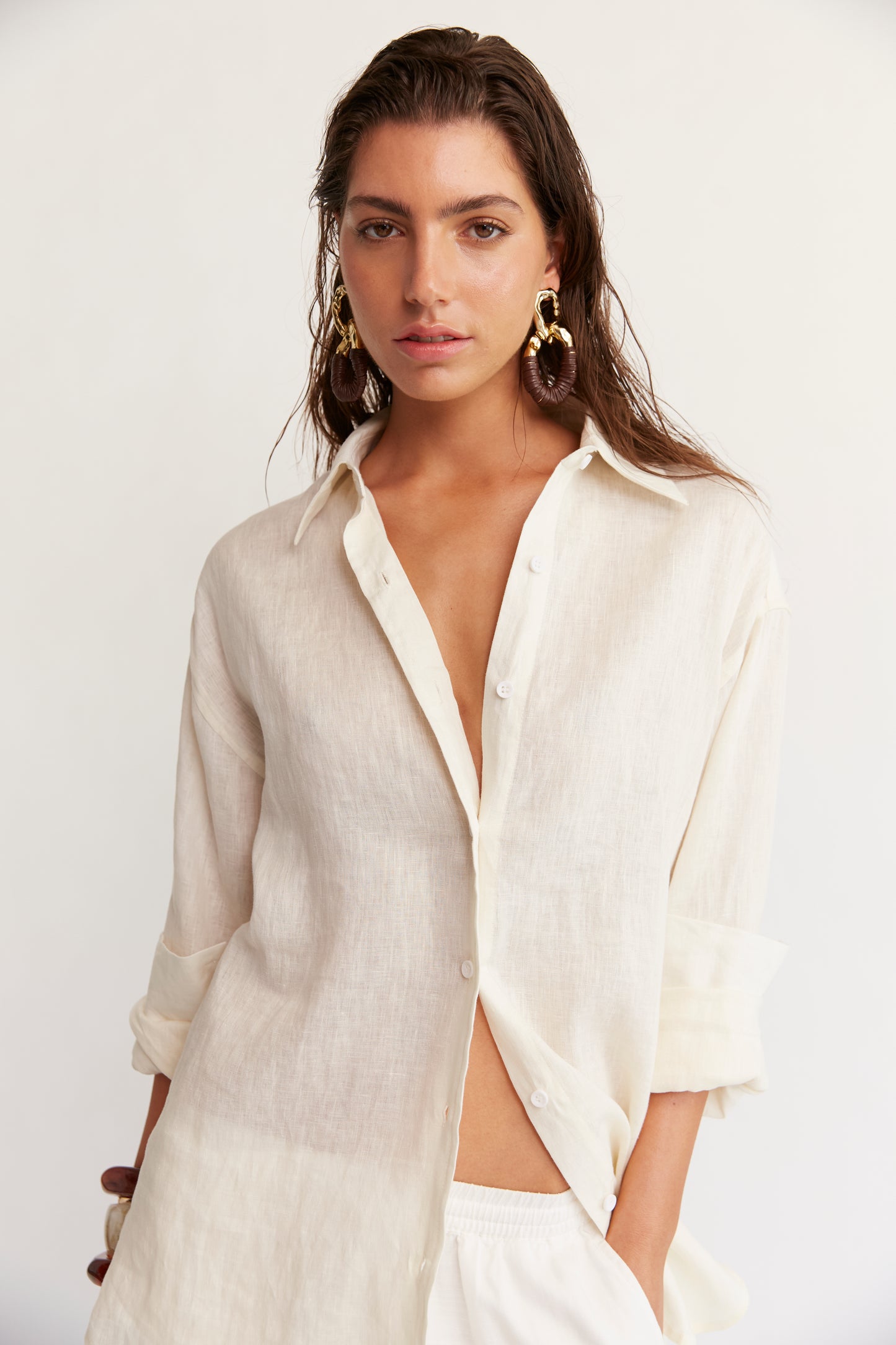 Florence Shirt, Linen - Butter