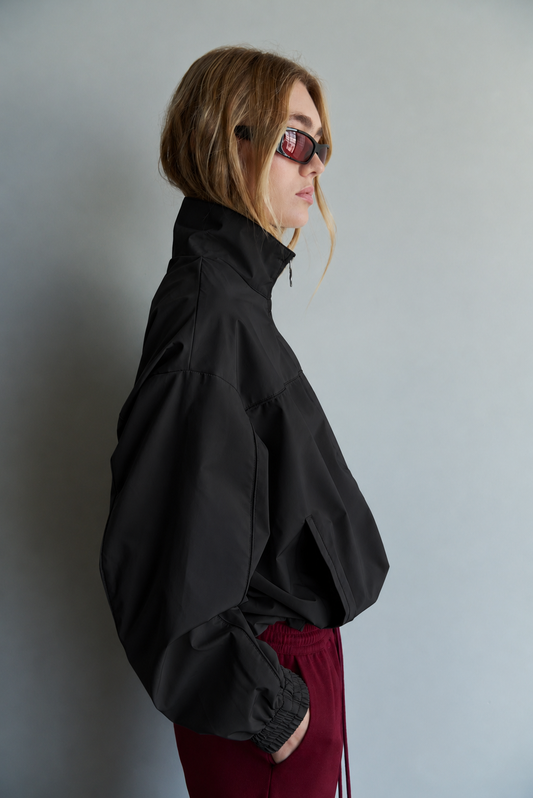 Paris Funnel-Neck Jacket, Black